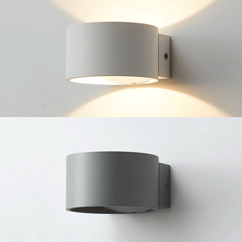 Half Cylinder Metal Wall Light Modern Style 2 Lights Wall Mounted Light Fixture