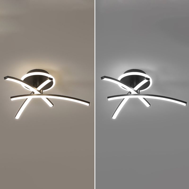 Lampada da soffitto a semi-incasso Line Lampada da soffitto moderna in metallo per soggiorno a LED