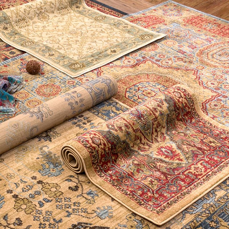 Retro symmetrisch patroon tapijt Multicolor polyester tapijtkleurbestendig tapijt voor woonkamer