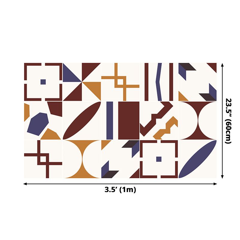 Modern Geometric Shapes Stick Wallpapers Bright Color Kitchen Wall Art, 3.5' L x 23.5" W