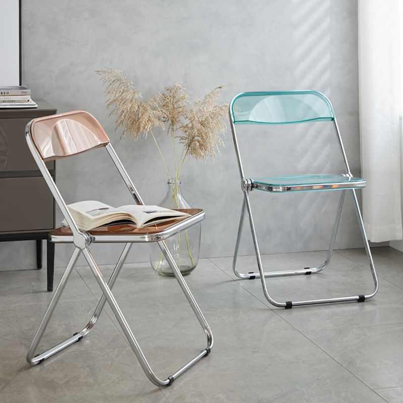 Sillas de comedor de estilo moderno, sillas laterales sin brazos con respaldo abierto y patas de metal para cocina