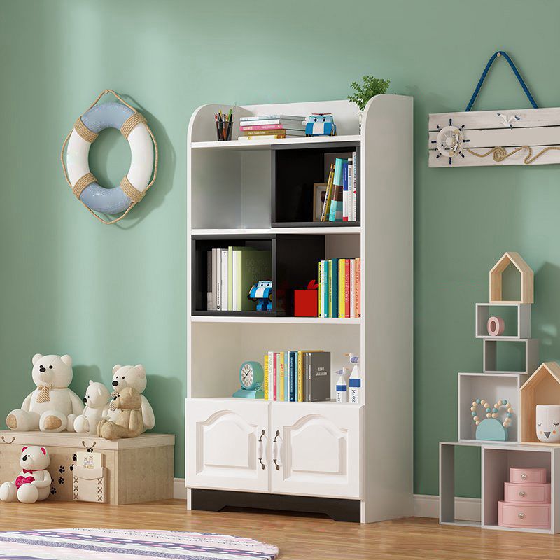 Scandinavian Standard Kids Bookcase Manufactured Wood Shelf in Matte