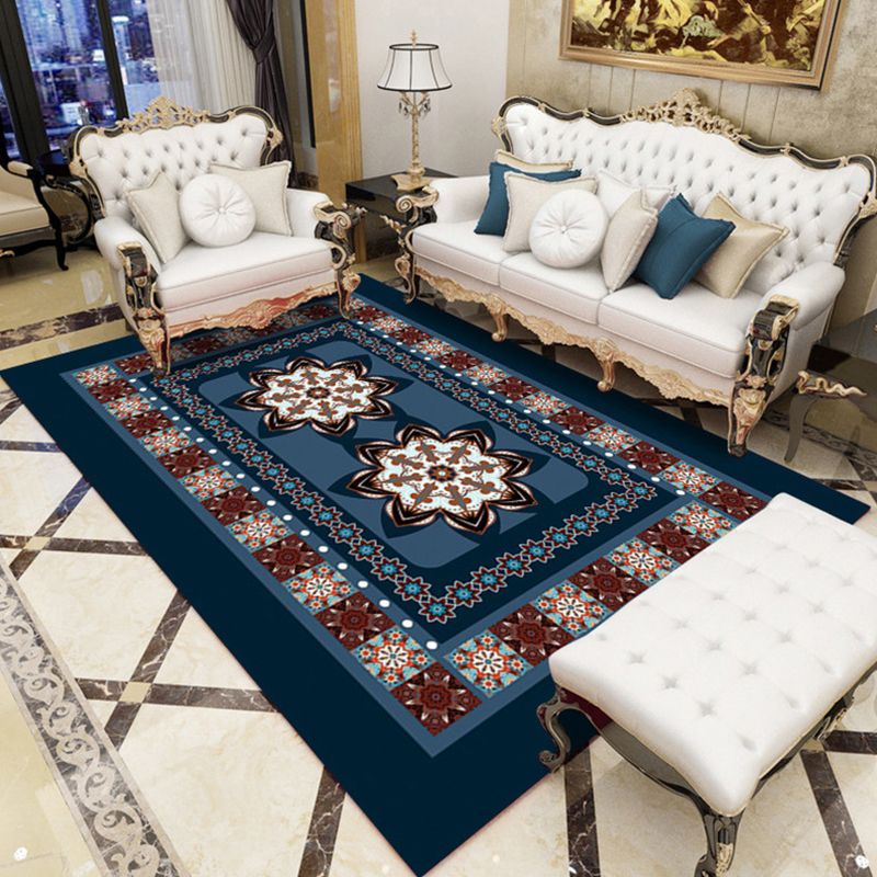 Tapis marocain impérial, imprimé multicolore, avec envers antidérapant, lavable, respectueux des animaux de compagnie, pour le salon