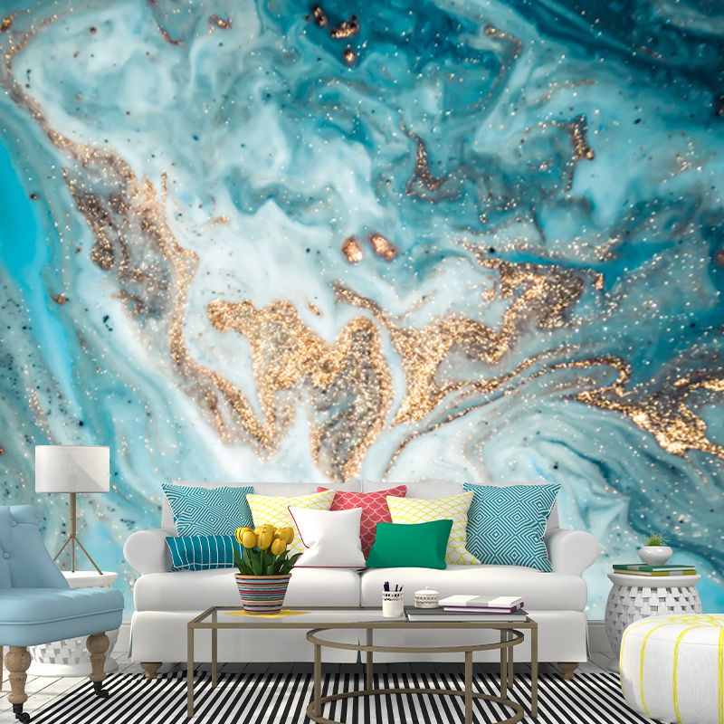Illustration Sea Wave Wall Mural Decal Full Size Wall Art for Living Room, Custom Print