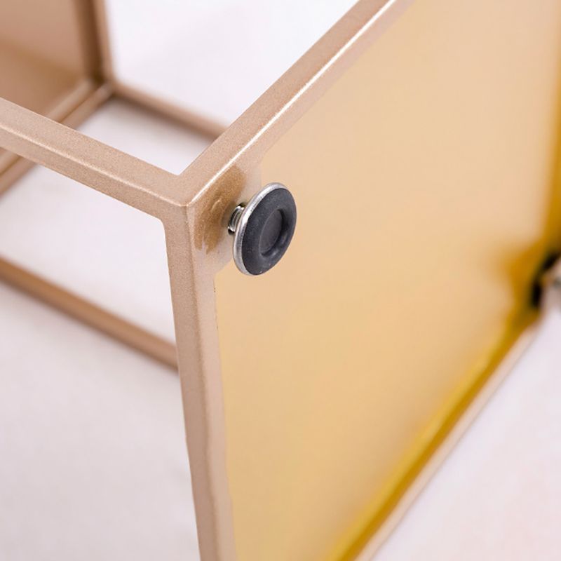 Glam Metal Book Shelf Gold Etagere Shelf Bookcase for Study Room 12.6" W