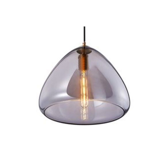8,5 "/ 10" Cône de large Salon Pendent lampe Ambre / Verre fumée 1 lumière post-moderne suspendue