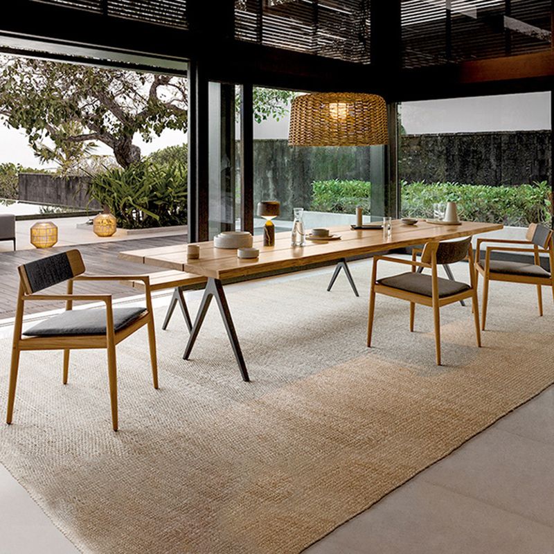 Bohemian Style Solid Wood Dining Table Set 1/4/5 Pieces Dining Table Set for Outdoor