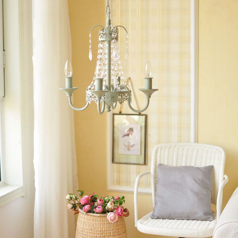 Cougies métal et cristal suspendu rustique 4/6 lumières salon lustre lumière en gris / blanc / laiton