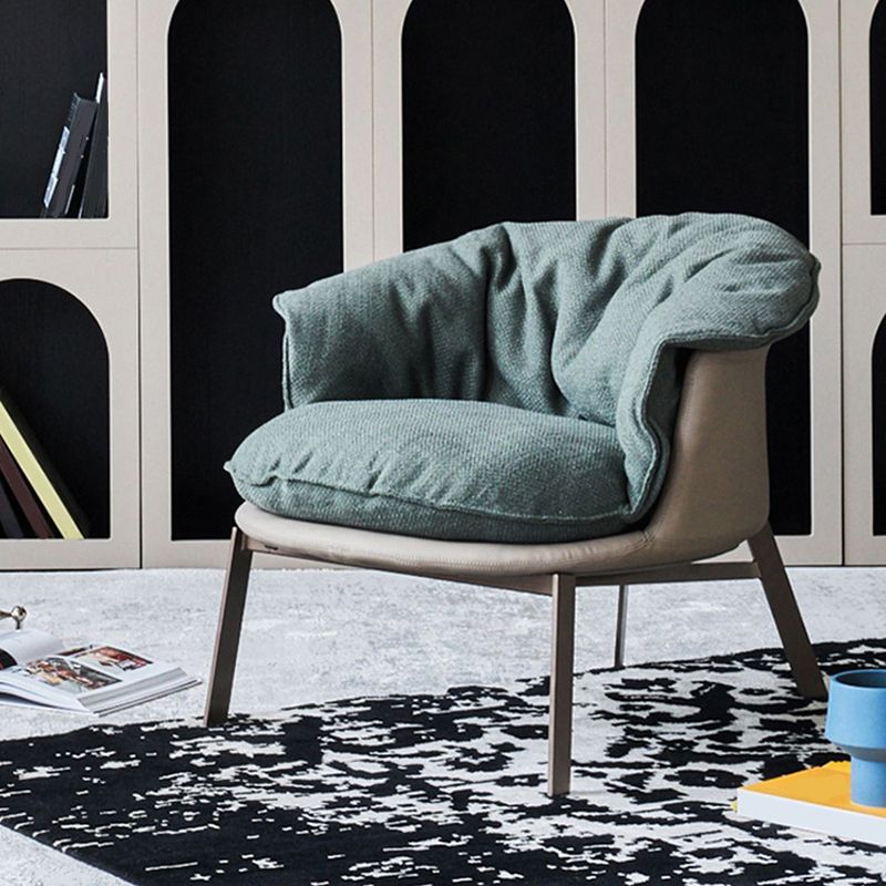 Modern Style Fabric Armrest Cushioned Against Black Arm Chair