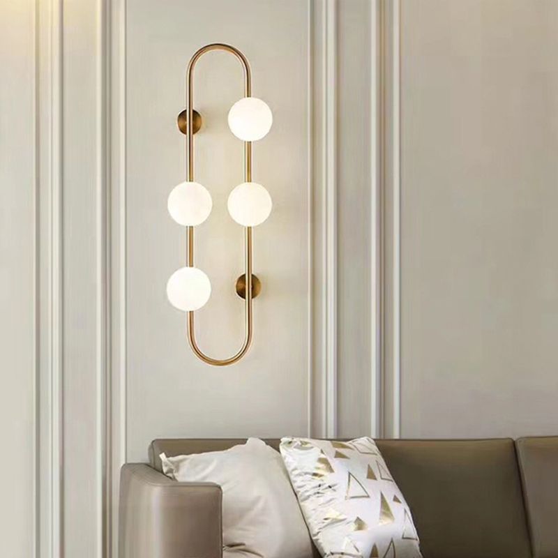 Contemporary Style Balls Sconce Light Fixture Glass Living Room Wall Light Fixture