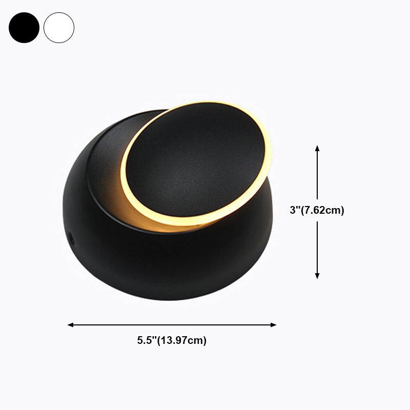 Nordic Style Aluminum Wall Light Round Rotatable LED Wall Sconce for Bedroom