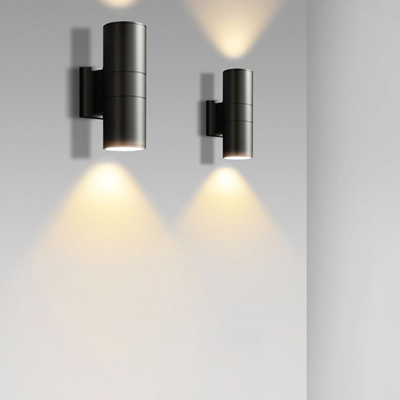 Modernism Wall Sconce Cylinder Outdoor Sconce Light Fixture for Courtyard