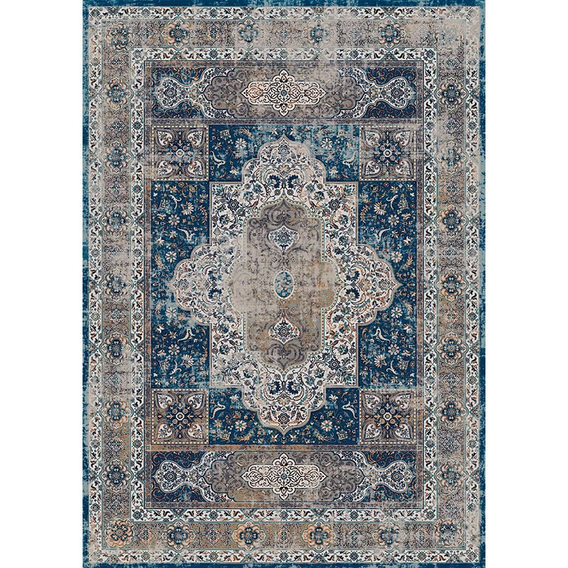 Nostalgie bloemenprint tapijt witte toon polyester tapijt antislip rugtapijt voor woningdecoratie