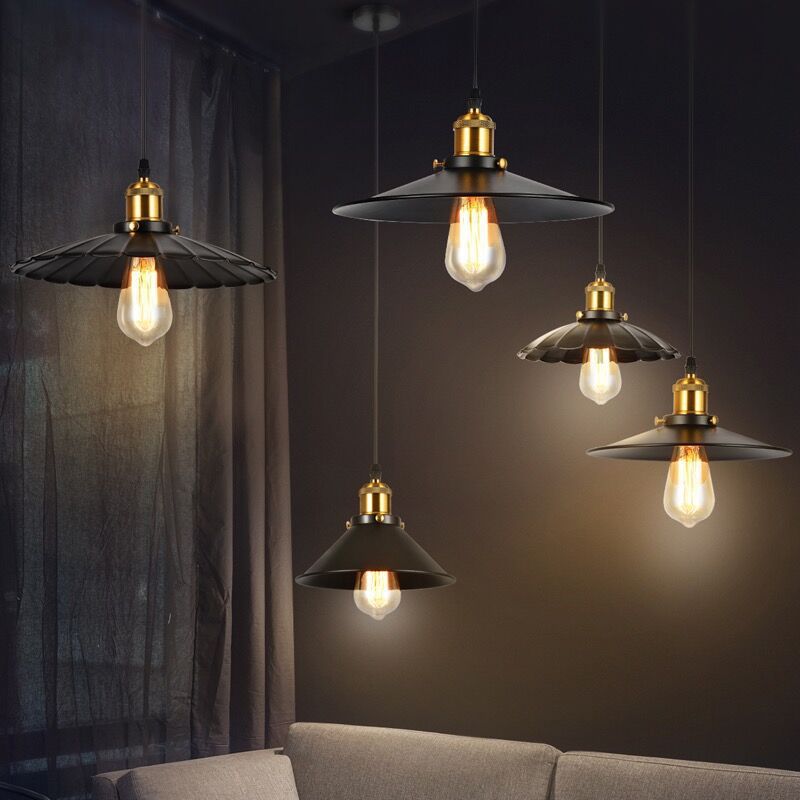 Shade Pendant Light Fixtures Industrial Vintage Style 1 Light Metal Pendants for Dinning Room