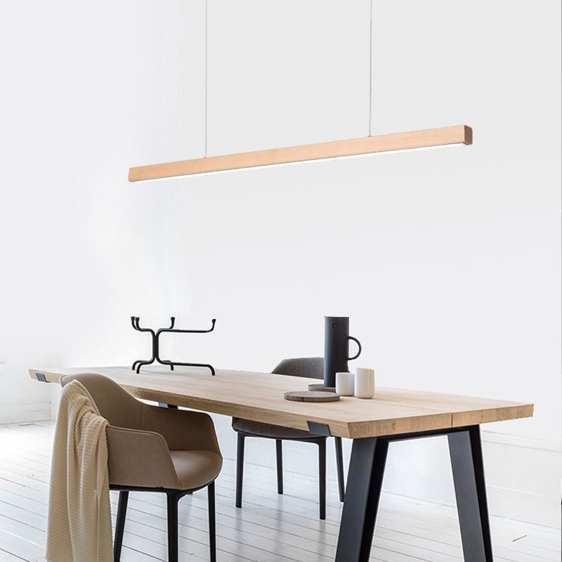 Modern Pendant Lighting for Kitchen Island Linear Island Lighting in Wood