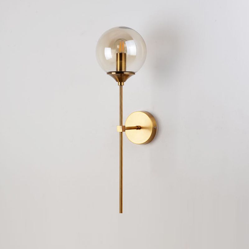 Modern Glass Wall Sconce Minimalist Metal Wall Light Fixture