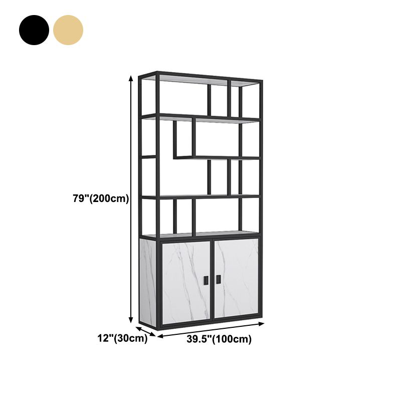 11.81 "W libreria in stile glam in stile libreria aperta con armadi per la casa dell'ufficio