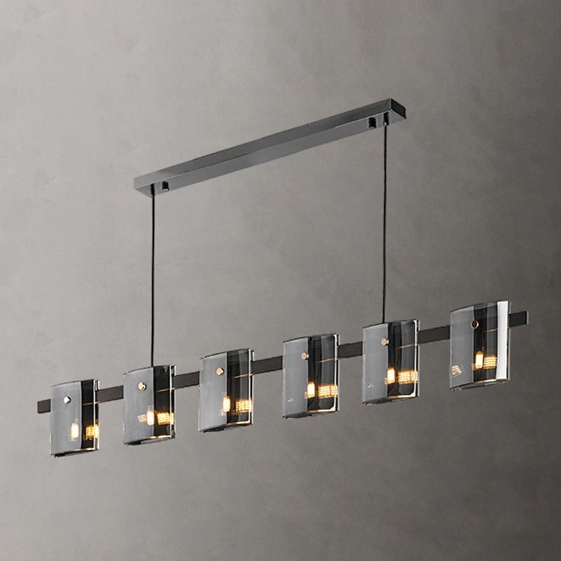 Glass Island Pendant Modern Style Island Light Fixtures for Living Room