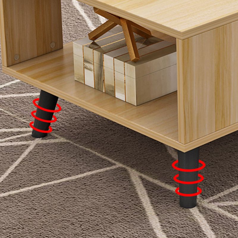 1-included 4 Legs Coffee Table Modern Wood Cocktail Table with Drawer