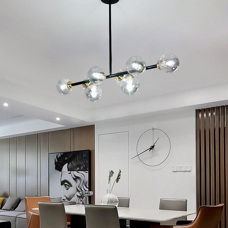 Shaded Dinning Room Chandelier Light Fixture Glass Simplicity Pendant Light Fixture