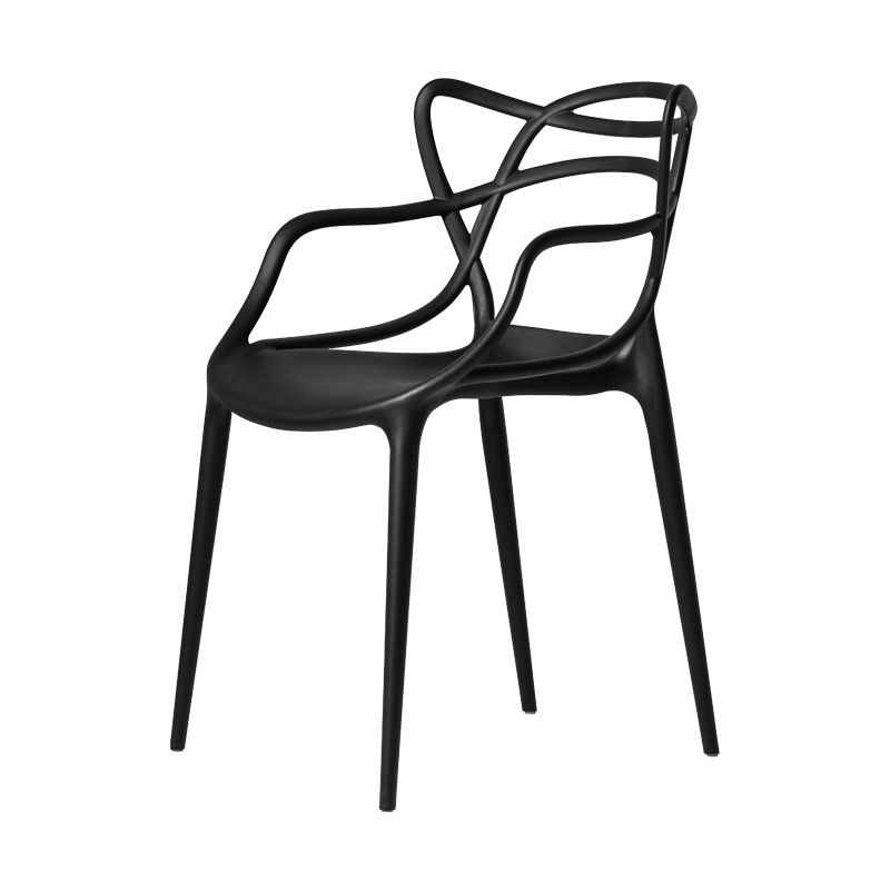 Chaise latérale de salle à manger à dossier ouvert en plastique nordique 33" H dinant la chaise pour le restaurant