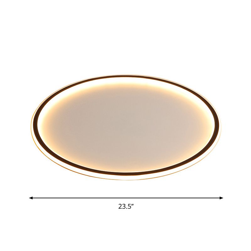Éclairage encastré à disque ultra-mince, plafonnier LED en acrylique Simple pour salon, largeur 16/19.5/23.5 pouces, noir