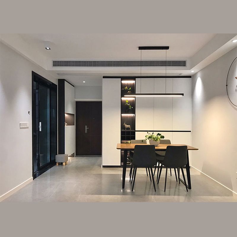 Luci di lampadari dell'isola lineare Simplicità Fissature di illuminazione lampadario in alluminio per tavolo da pranzo