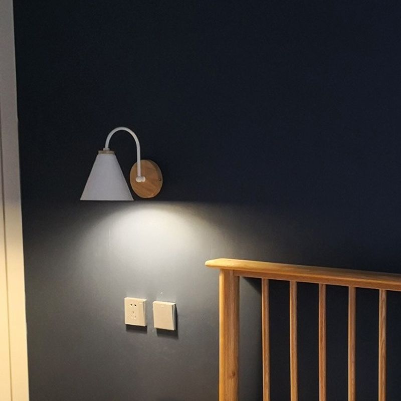 Industrial Wall Lamp Cone Shade Metal 1 Light Sconces for Bedroom