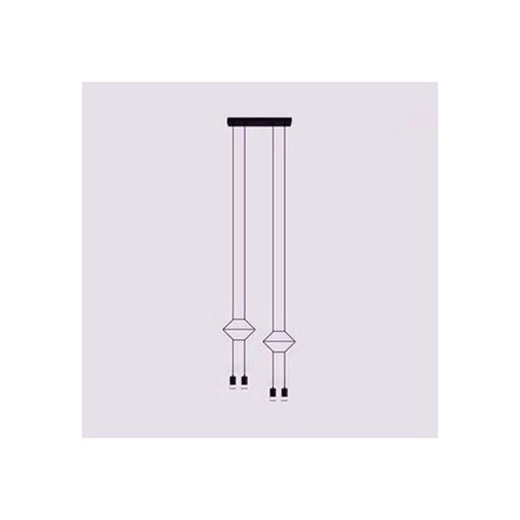 Geometric Hanging Ceiling Light Post Modern Metal 2/4/6 Lights Black Suspension Pendant