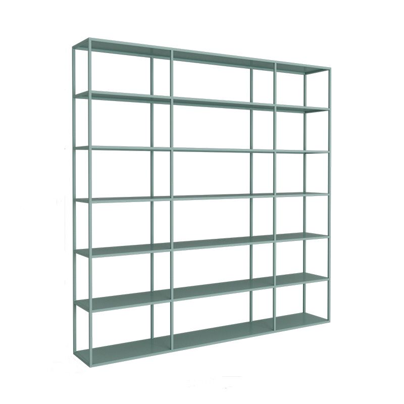 9.8" W Modern Open Storage Bookcase Metal Bookshelf with Shelves