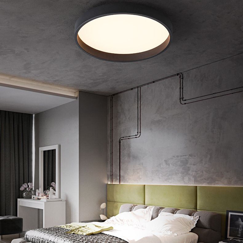 Circulaire Acrylique DEL Flush Mount in Modern Concise Style Wrought Iron Ceiling Light for Living Room