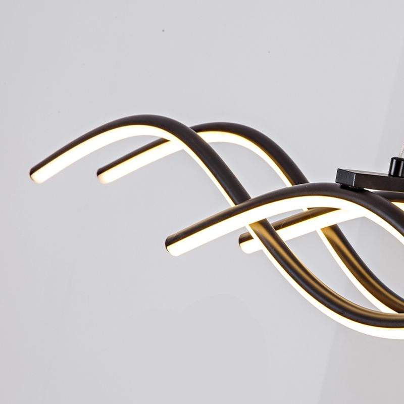 Ideas de iluminación de la isla de forma lineal de estilo moderno metal 4 colgantes de la isla ligera