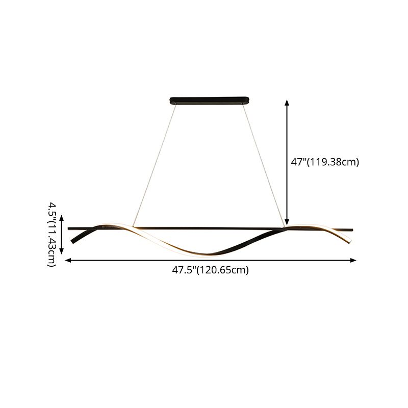 Luci sospese in stile moderno Black Sospeded Lighting Apparecchio per la sala riunioni in ufficio