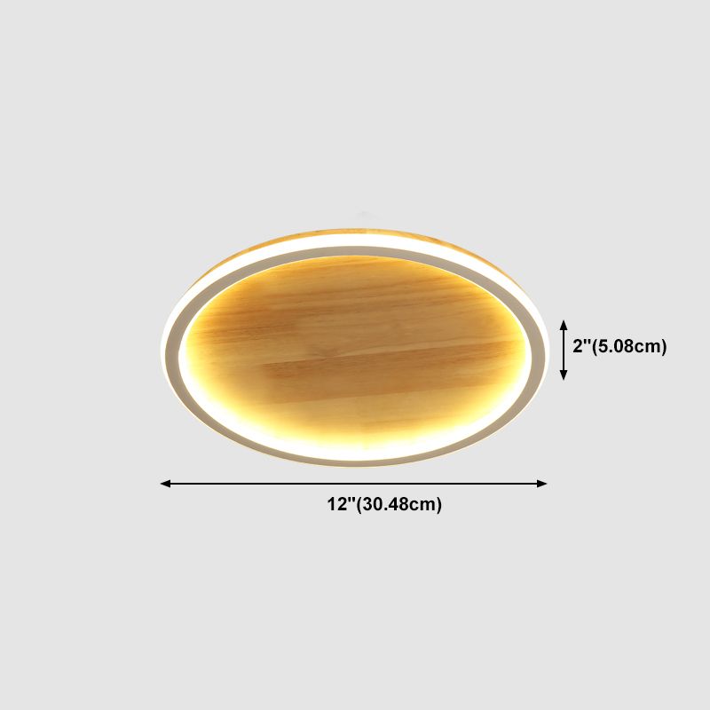 Lámparas de techo empotradas modernas de anillo, luz montada en el techo de madera para dormitorio