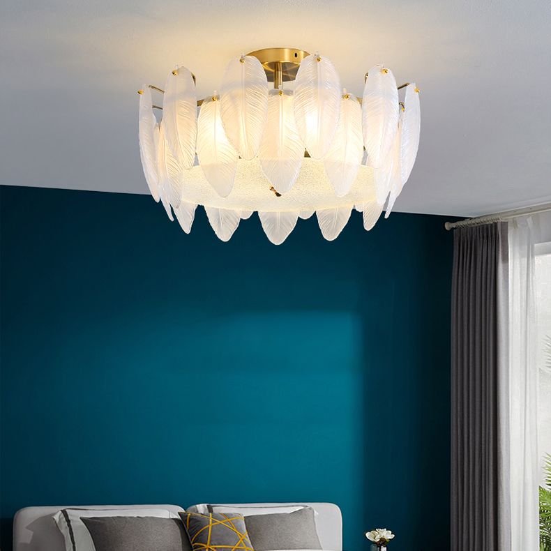 Creative Ceiling Lamp Modern Flush Mount Light Fixture with Glass Shade for Bedroom
