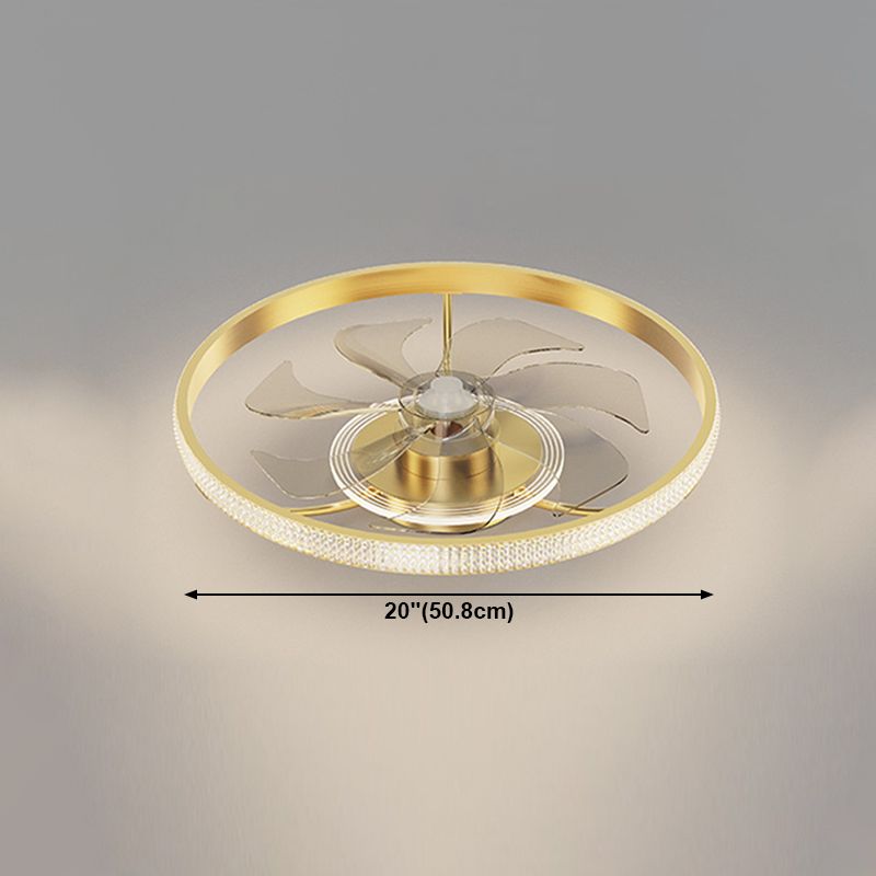Lampada a ventola a soffitto in metallo in stile semplice con lama a ventola ABS