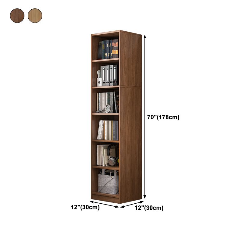 Brown Modern Style Bookshelf Closed Back Wood Bookcase for Home