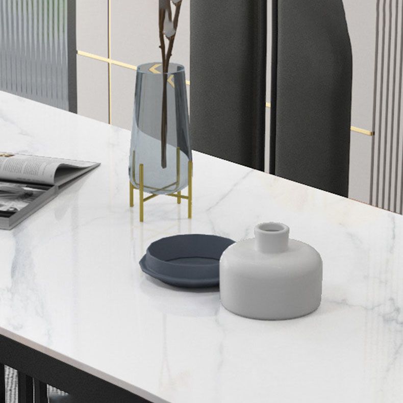 Modern 1/2/6/7 Pieces Dinette Set with White Sintered Stone Top Rectangle Dining Table Set