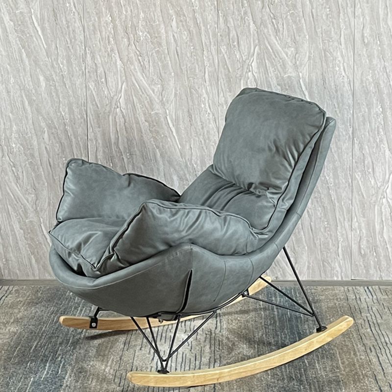 Contemporary Armless Accent Chair Faux Leather Lounge Chair with High Back