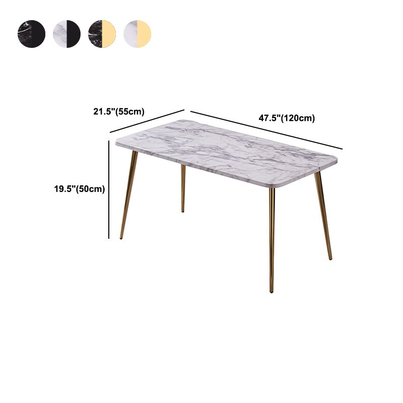 Modern Rectangle Wooden Top Coffee Table with 4 Iron Legs 1 Piece