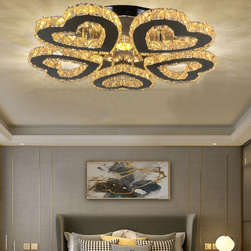 Luz de techo montada en el corazón del corazón Luz de la habitación del dormitorio LED contemporáneo Luz del techo en cromo