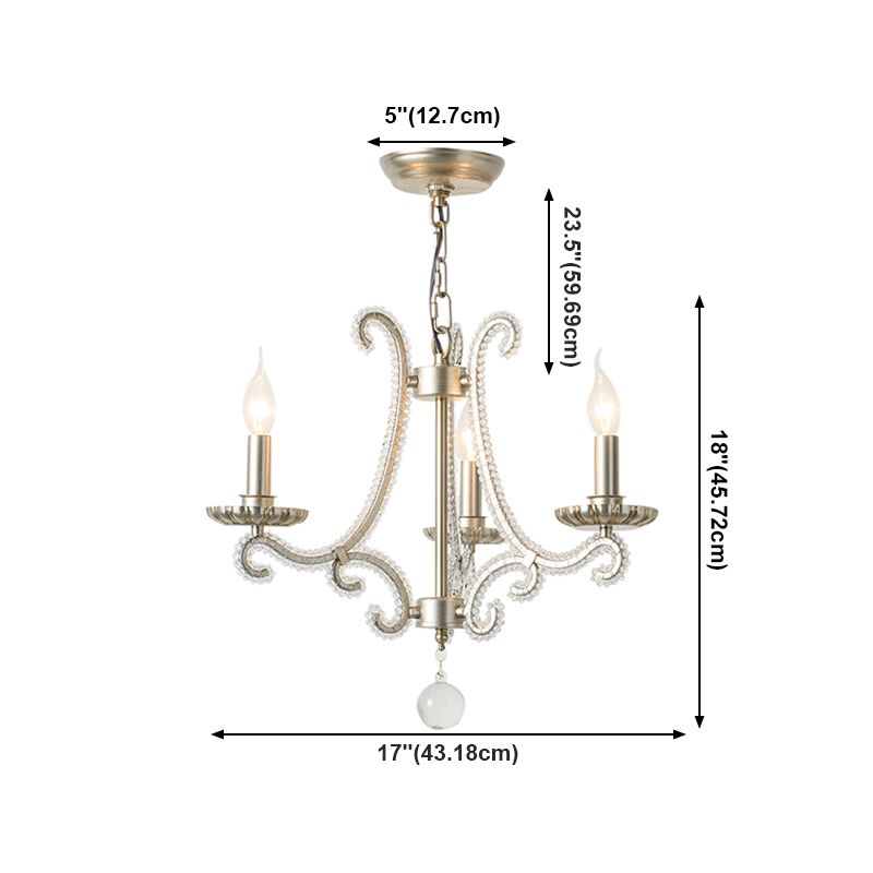 American Style Candle Chandelier Light Fixtures Multi-Head Hanging Pendant Lamps for Living Room