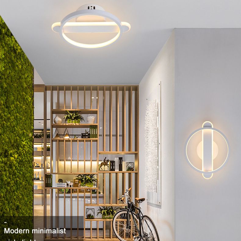 1 lumière du cercle de cercle Light Light Metal Mur de style moderne pour le chevet de l'hôtel