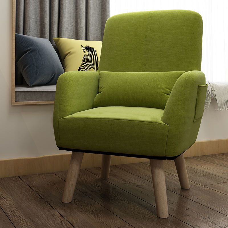 Contemporary Accent Armchair Modern Cotton Blend Accent Chair with Pillow