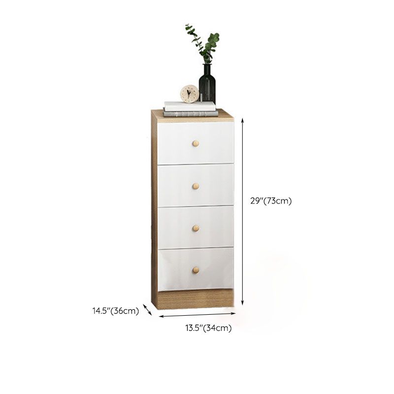 Contemporary Bedroom Chest Engineered Wood Storage Chest with Drawers