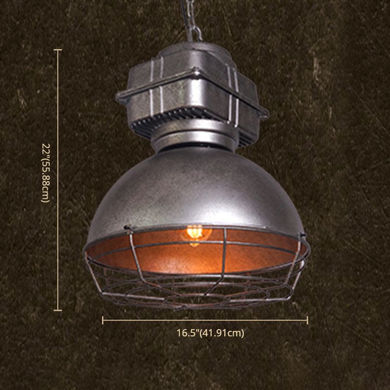 Retro mijnlicht lichtvormige metalen verlichting armatuur 16 "brede industriële stijl enkele lamp suspensielamp met verstelbare hangende ketting
