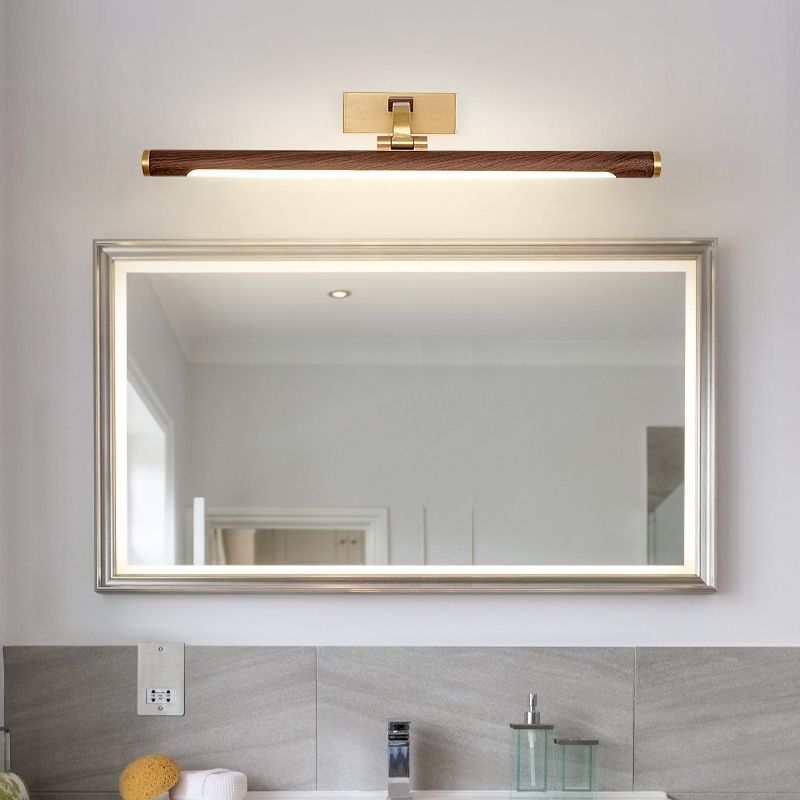 Linear Shape Metal Vanity Lights Modern Style 1 Light Vanity Light Fixtures in Brown