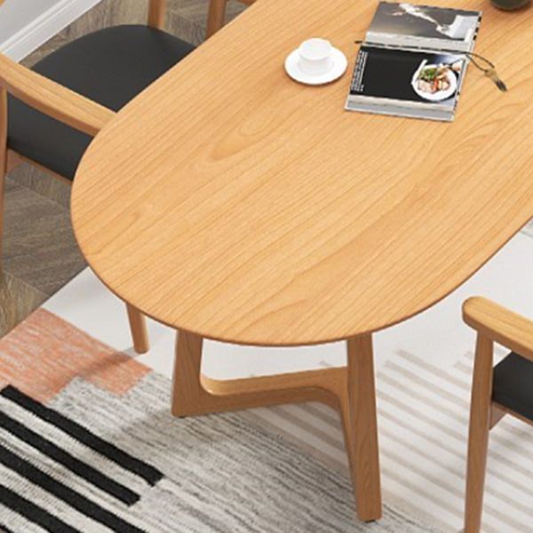 Modern Oval Dining Table Pine Solid Wood Dining Table for Kitchen