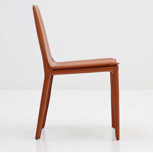 Sillas de comedor de cuero modernas Silla de comedor sin brazos para uso en restaurantes
