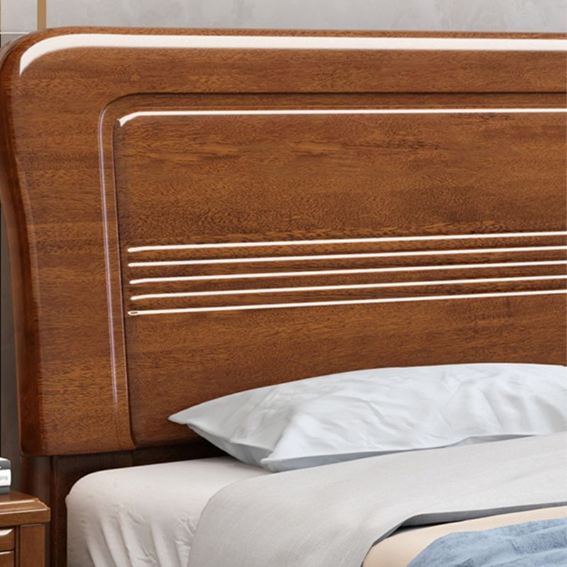 Traditional Solid Wood with Headboard Rectangular Panel Panel Bed